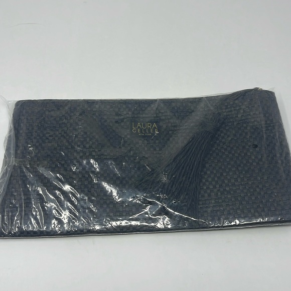 LAURA GELLER: Black Make-up/Cosmetic Bag with Zipper/Tassel, NEW - Picture 1 of 7